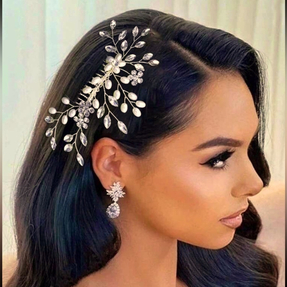 Gold Hair Updo Gold Hair Clip Rhinestone Pearl